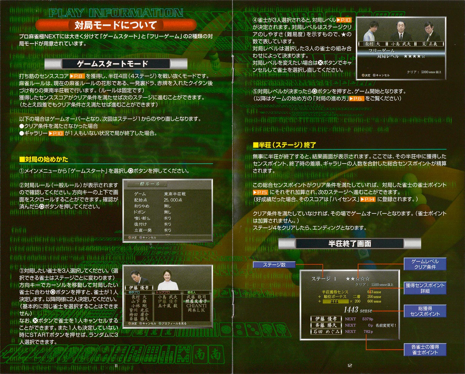 Pro Mahjong Kiwame Next manual 11-12