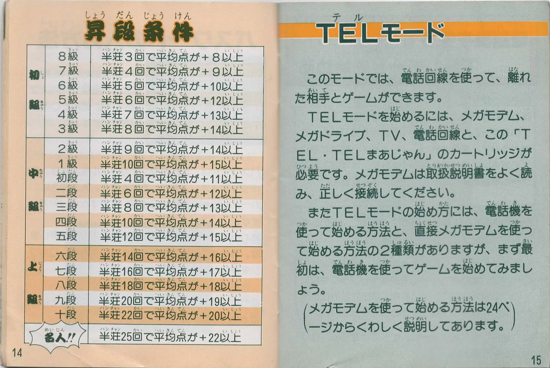 Tel-Tel Mahjong manual 14-15