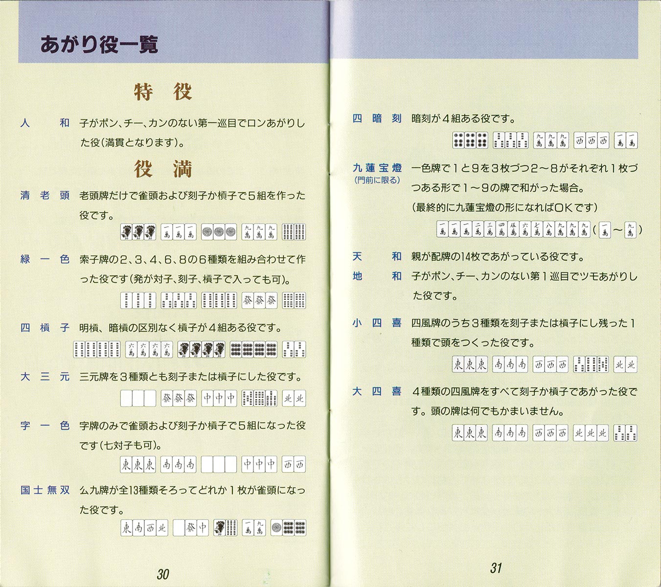 Pro Mahjong Kiwame manual 30-31